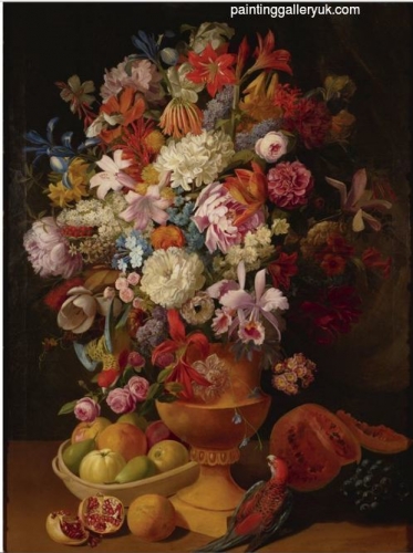 Still Life with Flowers Fruit and Parrot.jpg