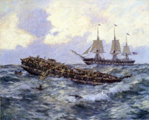 Engagement between the US Frigate Constitution and HMS Guerriere.jpg