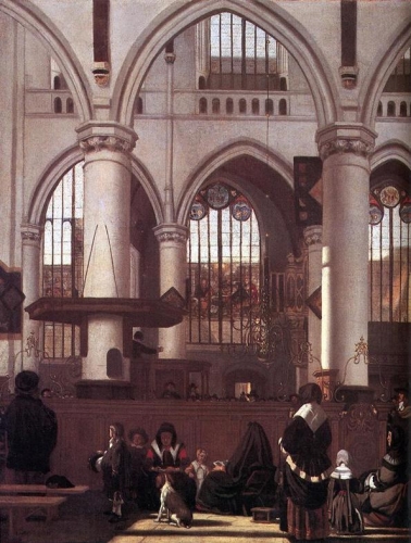 The Interior of the Oude Kerk Amsterdam during a Sermon.jpg