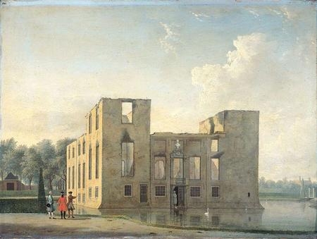 Berckenrode Castle in Heemstede after the fire of 4-5 May 1747: rear view.jpg
