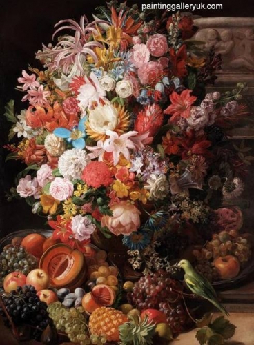 Still Life with Flowers Fruit and a Bird.jpg