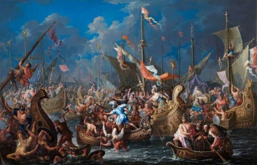 Antony and Cleopatra at the Battle of Actium.jpg
